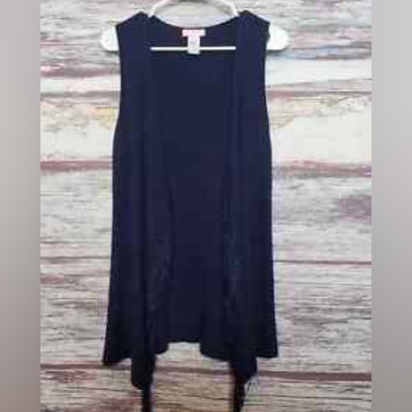 NWOT Lily Pulitzer Andella Open Sweater Vest Deep Navy Blue - Picture 3 of 6